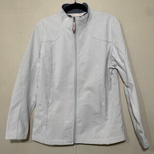 Vintage Nina Capri Jacket Women Large OFF WHITE Zip Up Lined Coat